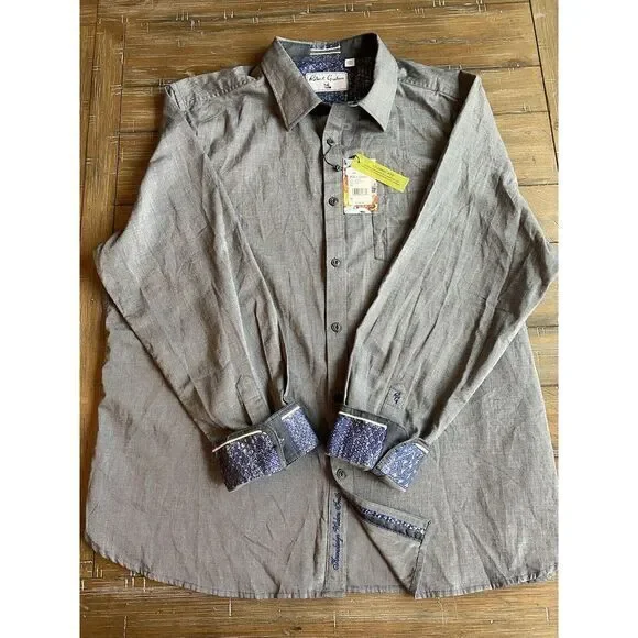 Robert Graham NWT Lovejoy Casual Button Down Shirt‎ 3XL Classic Fit Gray 178$ - Picture 4 of 5
